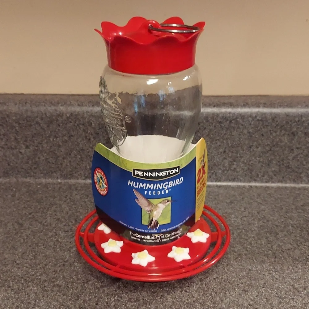 PENNINGTON 16 OZ. GLASS HUMMINGBIRD FEEDER - TOP RATED BEST SELLER☆ BNWT 1 LEFT!